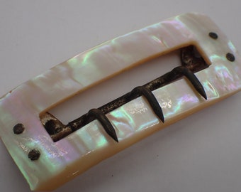 vintage mother of pearl belt buckle