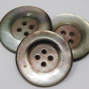 three mother-of-pearl buttons, art nouveau