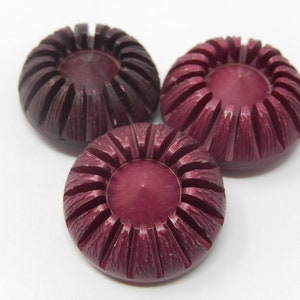 Three burgundy plastic buttons with spikes, diameter 2.4 cm, free delivery