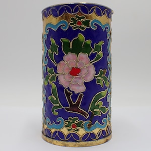 Antique Chinese cloisonné brush pot