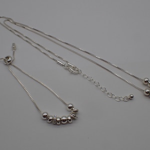 vintage set necklace bracelet with silver spheres