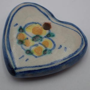 Vintage ceramic heart pendant
