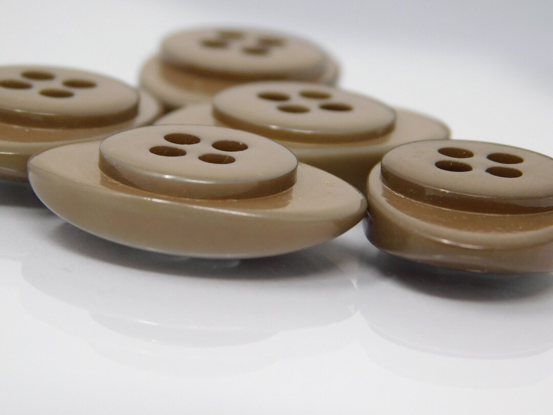 Five Beige Oval Buttons - Etsy
