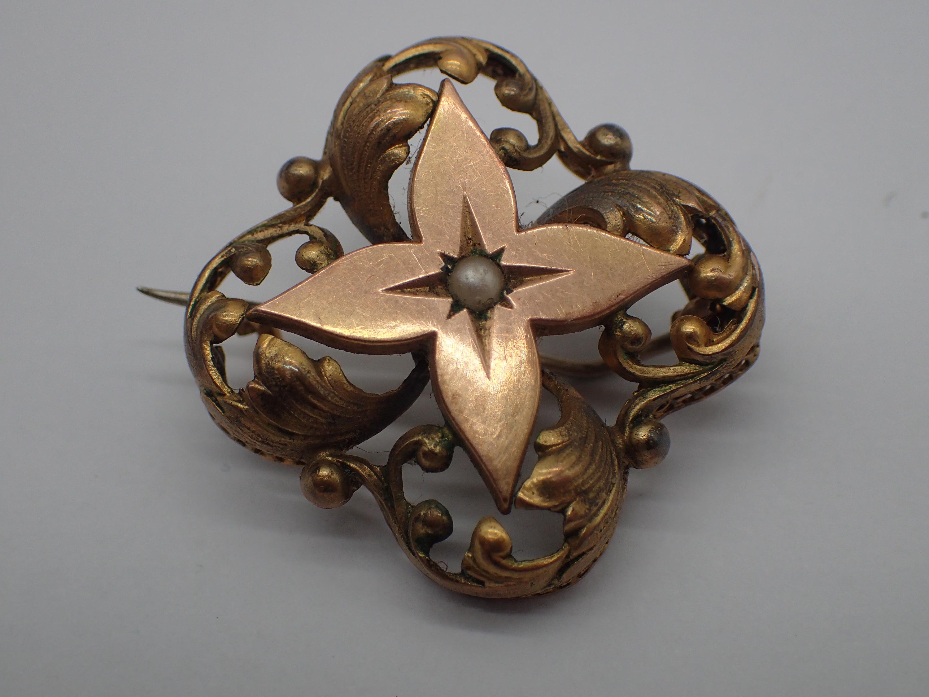Broche Ancienne - Bijou Fantaisie Vintage - Très Bon État (Occasion)