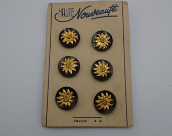 six boutons vintage haute couture Paris