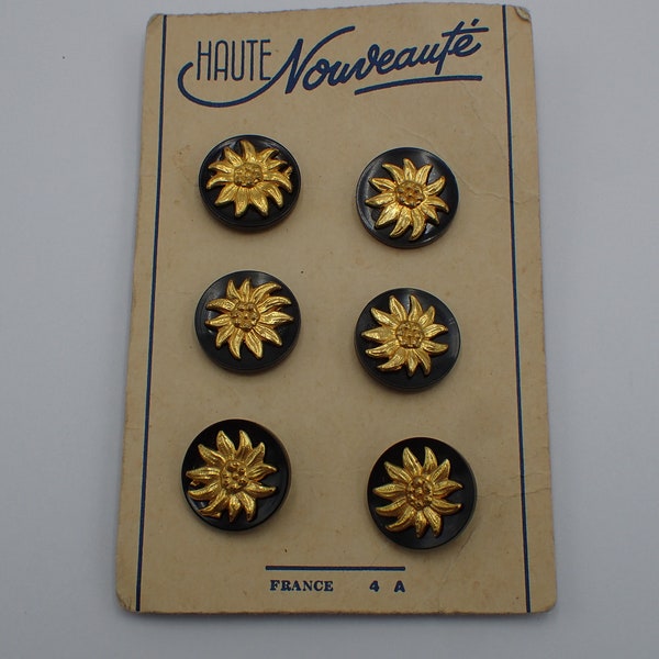 six boutons vintage haute couture Paris