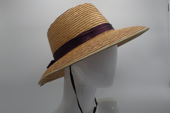vintage straw hat - image 1