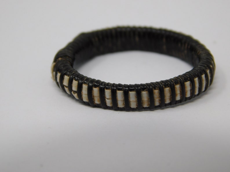 nylon thread leather braided ring ethnic work