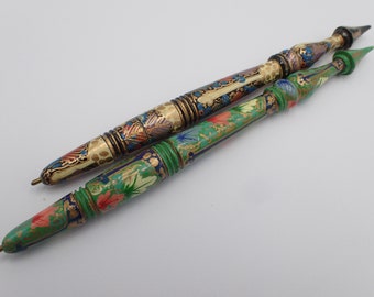 paire de stylo vintage en bois laqué