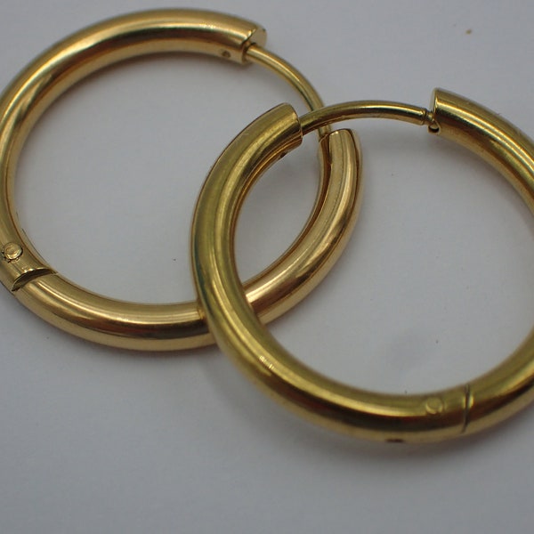 creole, vintage gold-plated earring