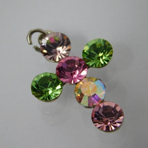 vintage crucifix with multiple crystal colors
