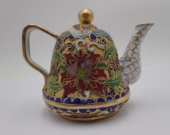 théière vintage cloisonné de Chine