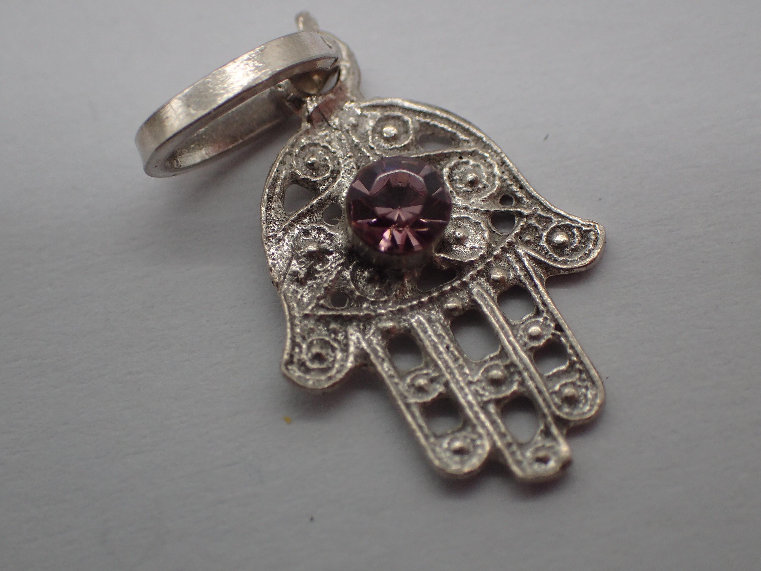 Pendentif Main De Fatma En Acier Inoxydable - Amulette Protection Mauvais œil, Chaîne Incluse, Cadeau Symbolique
