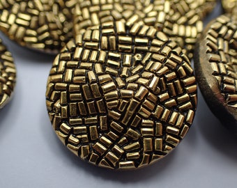 twelve gold-covered glass buttons, art nouveau signed La Mode