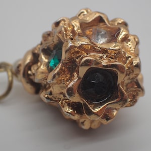 vintage pendant, rhinestone drop