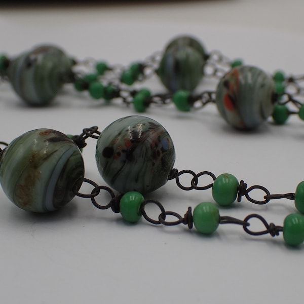 collier vintage au perles de verre de Murano