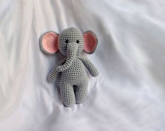 Crochet Elephant, Elephant Plushie, Stuffed Elephant, Crochet Animal, Gift for Girls, Gift for Boys, Photography Prop, Birthday Gift