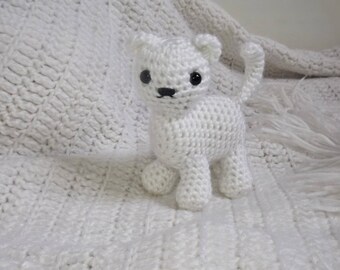 Crochet Kitten Plushie, Handmade Stuffed Cat