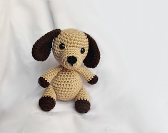 Crochet Puppy Plushie, Amigurumi Stuffed Animal