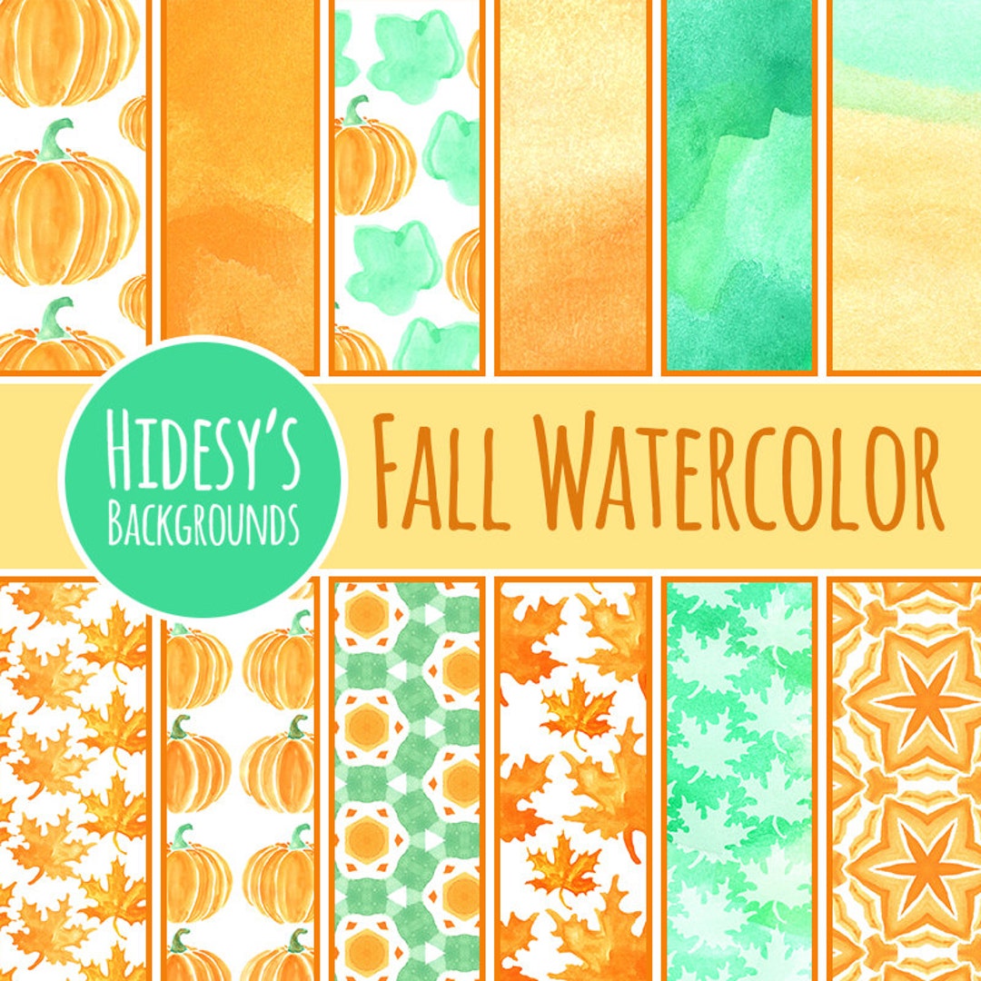 Fall Watercolor Digital Paper / Scrapbooking Paper / Backgrounds Clip ...