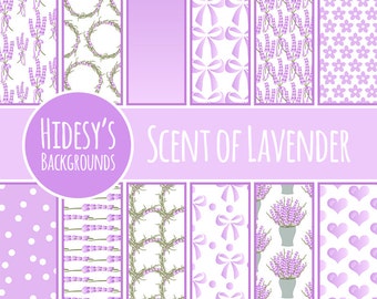 Lavender Digital Paper // Lavender Herb Scrapbooking Paper // Purple Lavender Flowers Digital Scrapbooking Paper