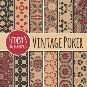 Playing Cards Digital Paper // Vintage Poker Cards // Grunge Ephemera Scrapbooking Paper// Digital Scrapbooking Paper