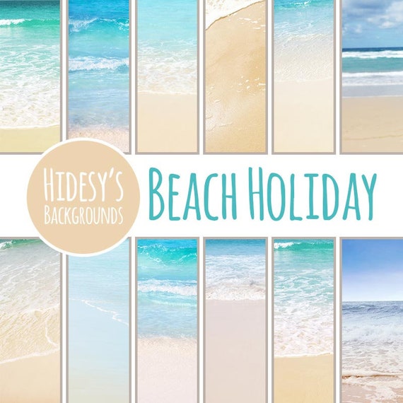 Beach Holiday Photos // Beach Digital Papers // Beaches Themed | Etsy