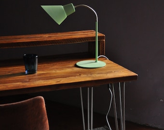 Desk with Monitor Stand Reclaimed Scaffold Boards, Hairpin legs, Customisable, International shipping (SCA/28-3HP)