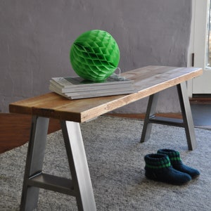 Bench Industrial, Authentic Reclaimed Wood on Steel legs, 7MAGOK rustic Furniture, customisable, INDUSTRIAL COLLECTION