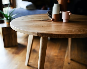 Round Extending Table, 6-10 Seater, Oval Oak Dining table with Scandi legs, Customisable