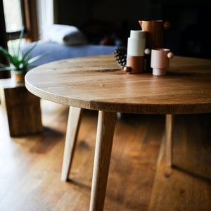 Round Extending Table, 6-10 Seater, Oval Oak Dining table with Scandi legs, Customisable