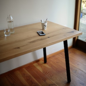 Sustainable Desk Solid Oak on British Steel Legs, Fast Shipping, Customisable, GAIA COLLECTION