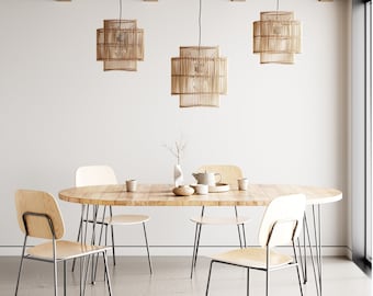 Round Extendable Table, Authentic Reclaimed wood on Hairpin legs, Customisable, RECLAIMED COLLECTION