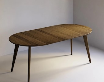 Handmade Extendable Oak Dining Table: Sustainable Wood, Custom Size