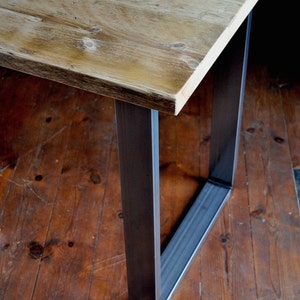 Reclaimed Desk Industrial, Rustic wood on Steel Legs, Sturdy, Customisable image 3