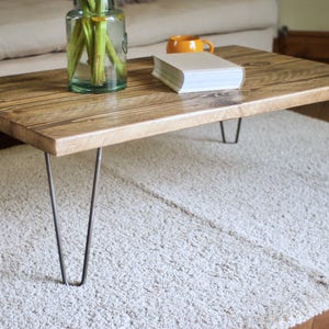 Coffee Table Reclaimed Solid Wood on Hairpin legs, Vintage Custom, Sustainable, RECLAIMED COLLECTION