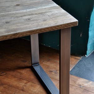 Reclaimed Desk Industrial, Rustic wood on Steel Legs, Sturdy, Customisable image 6