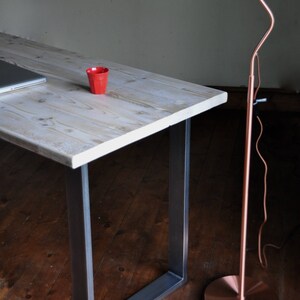 Reclaimed Desk Industrial, Rustic wood on Steel Legs, Sturdy, Customisable image 7