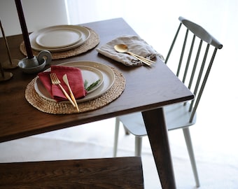 Solid Oak Dining Table & Bench Set: Handcrafted Matching Set, Customisable, Sustainable