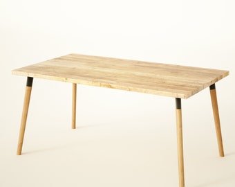 Reclaimed Wood Dining Table, Rustic Kitchen Table, Danish Oak Legs, Custom Size