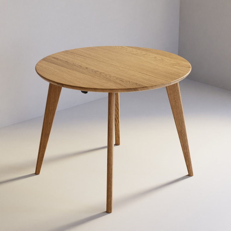 Round Extending Table, 6-10 Seater, Oval Oak Dining table with Scandi legs, Customisable image 6