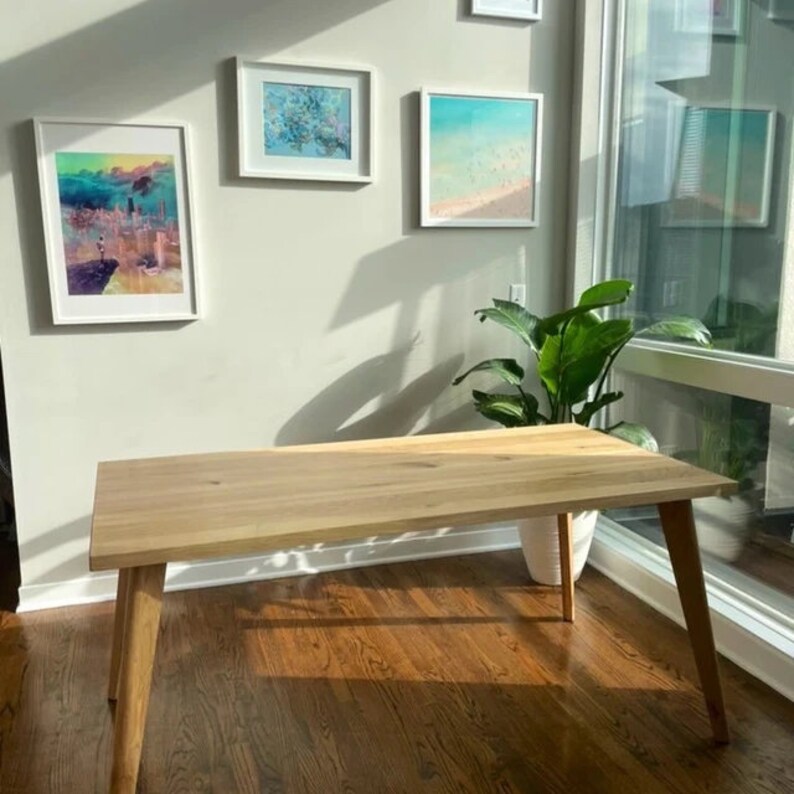 Solid Oak Dining Table Set: Scandi Style, Danish Legs, Custom Size - Etsy