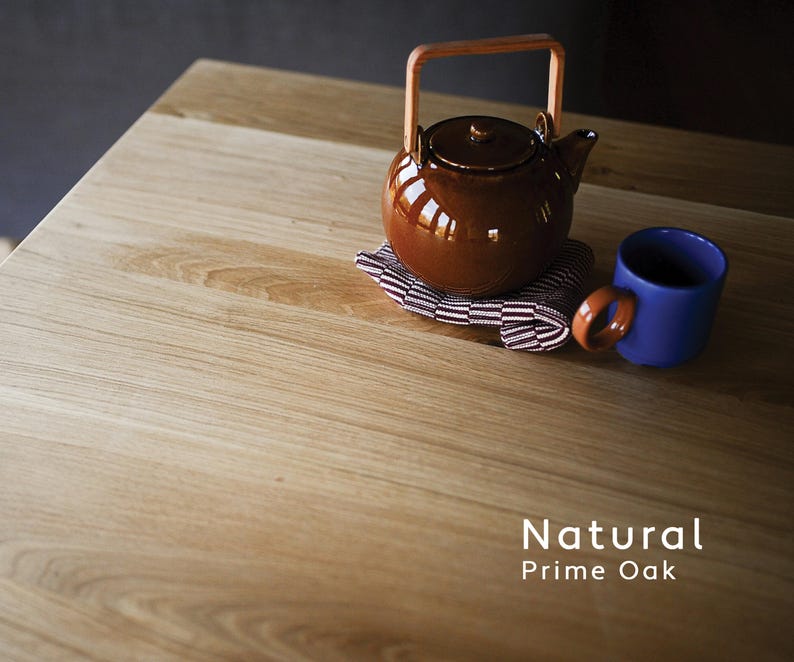 Rectangular Solid Oak Dining Table & Bench Set, Handmade Mid-Century Modern Scandinavian Table image 13