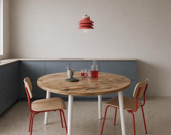 Round Dining Table, Solid Oak on Steel legs, Choice of Leg Colours, GAIA COLLECTION