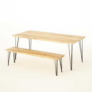 RUSTIKA Esstisch, Authentisches Altholz auf Haarnadelbeinen, Individualisierbar, RECLAIMED COLLECTION