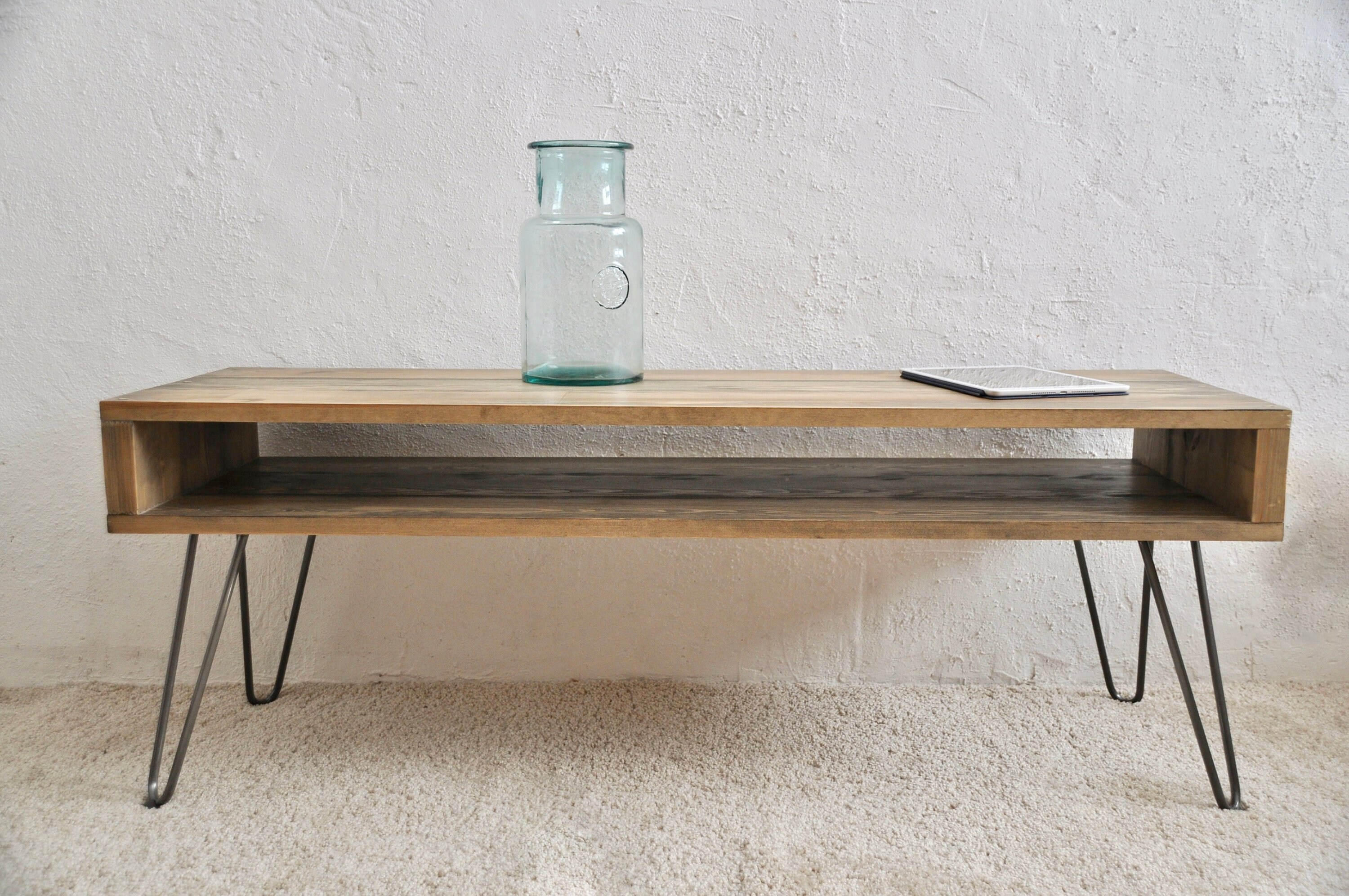 Coffee Table Tv Stand Hairpin Steel Legs Narrow Side Table Etsy