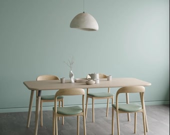 Handmade Solid Oak Dining Table, Modern Scandinavian Rounded Edges, Custom Sizes
