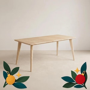 Extendable Narrow Oak Dining Table, Scandinavian Solid Wood Expandable Kitchen Table | KANTAR COLLECTION