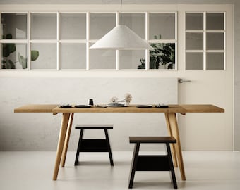Extendable Solid Oak Dining Table | Handcrafted and Customisable | OAKWELL Collection