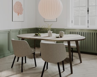Round Expandable Dining Table | Solid Oak | Customisable | OAKWELL collection